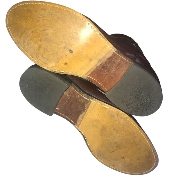 Justin Cowboy Boots Style #3037 Burgundy Wine Ropers Men's Size 9EE - Picture 3 of 8